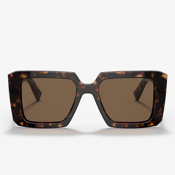 PRADA Blue/Brown Tortoise Square Sunglasses - Picture 4 of 5